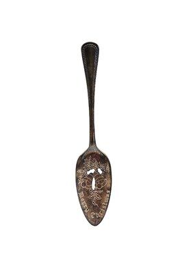 Community Merry Christmas Engraved Metal Pie Cake Server Bells Holly Patina READ